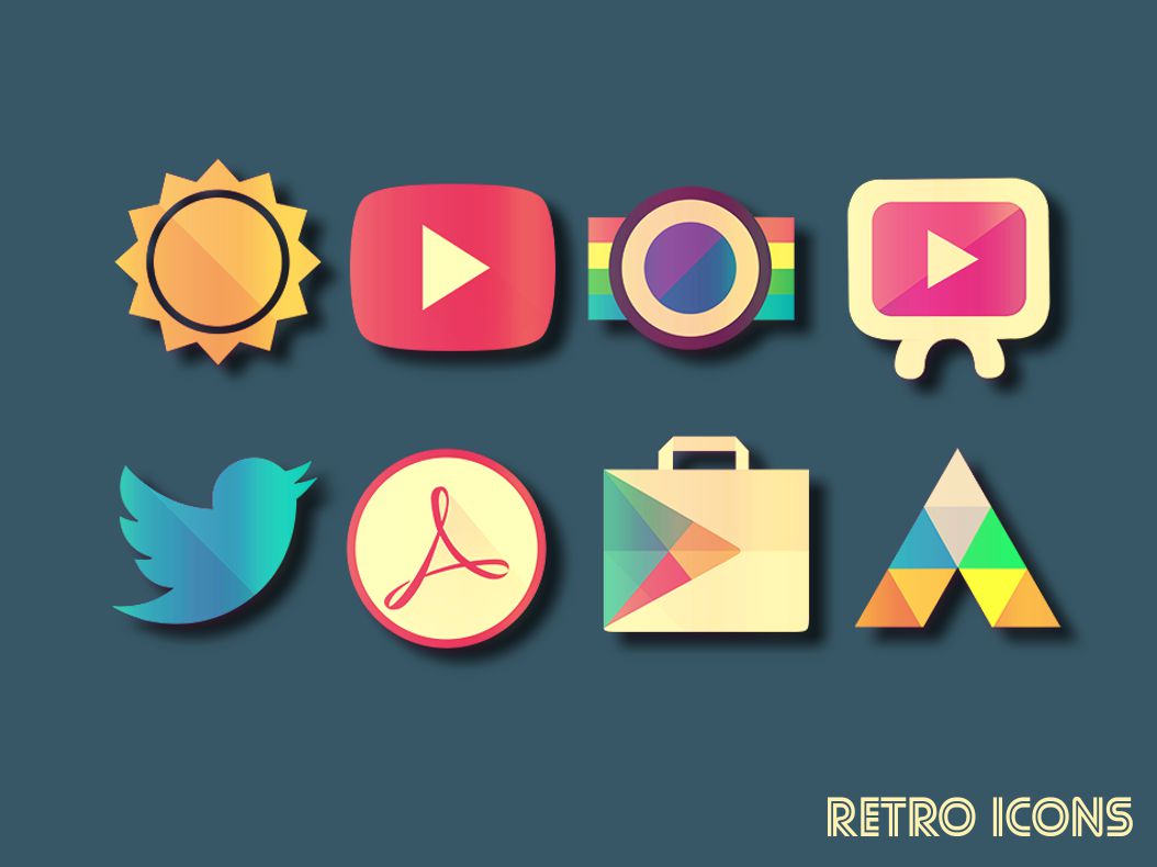 1054x790 Retro Theme To Android Icons Vintage Retrorika Free Style Themes
