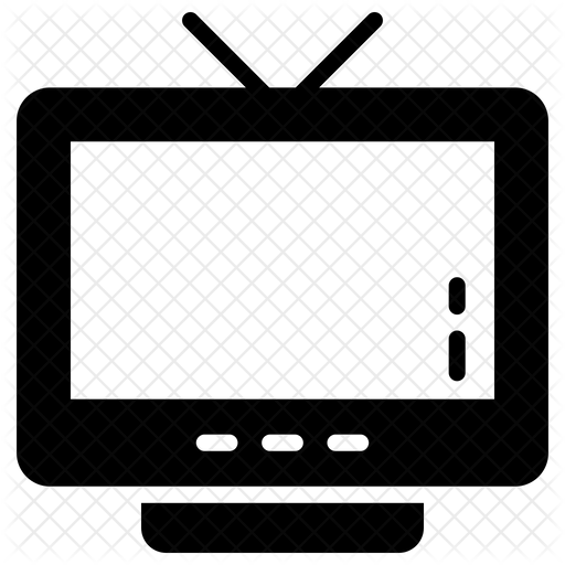 512x512 Retro Tv Icon Of Glyph Style