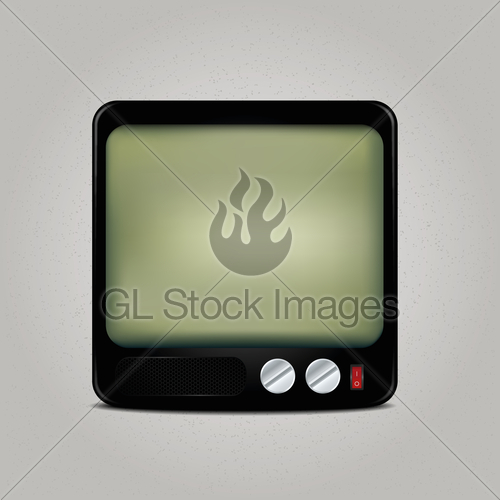500x500 Square Retro Tv Icon Gl Stock Images