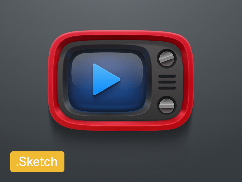 800x600 Red Retro Tv Icon Sketch Freebie