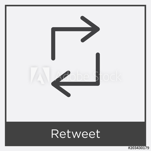 500x500 Retweet Icon Isolated On White Background