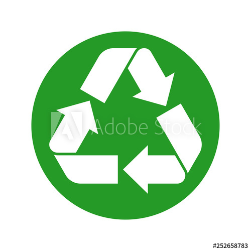 500x500 Recycle Sign Green Reuse Symbol With Arrows Eco And Environment