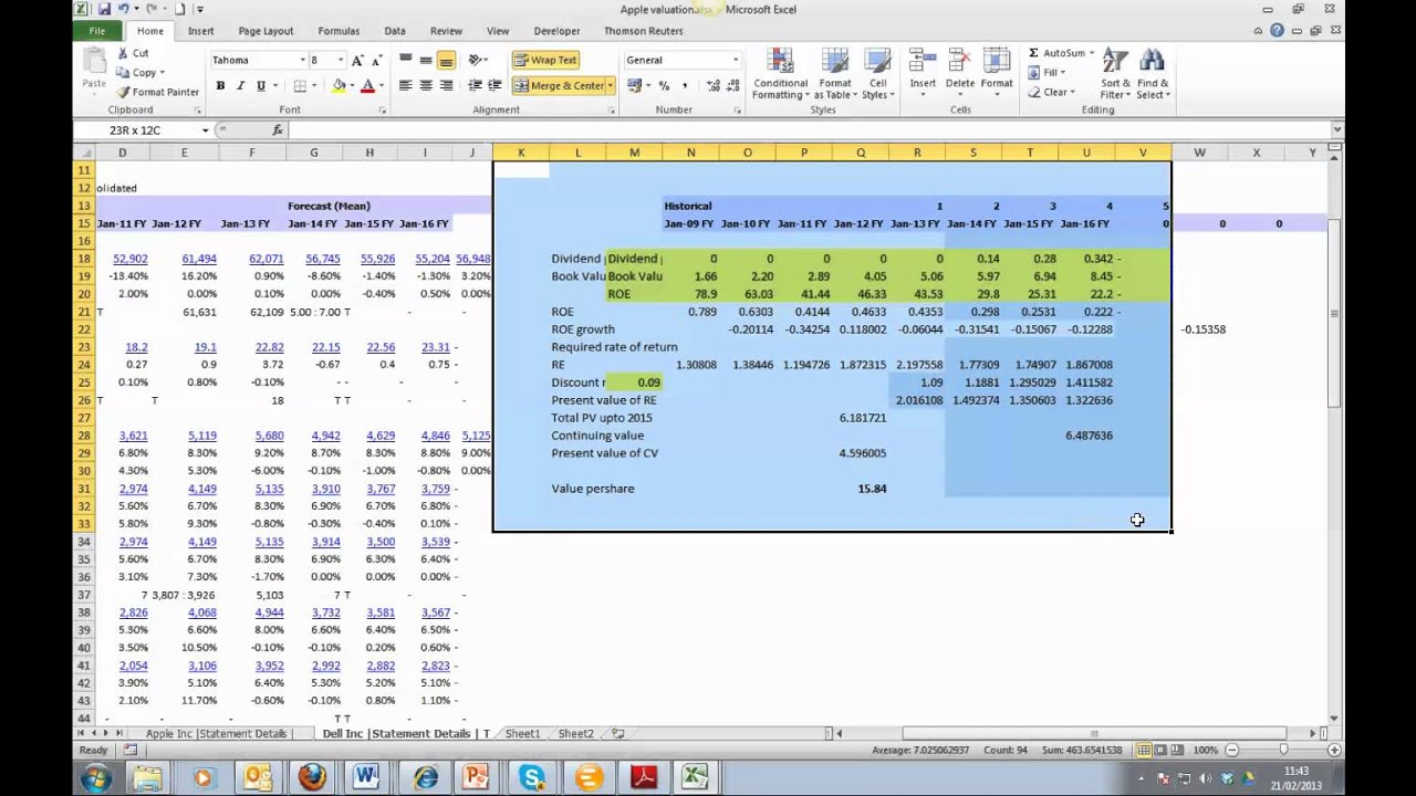 1280x720 Dell Share Valuation Using Thomson Reuters Eikon Analysts Forecast