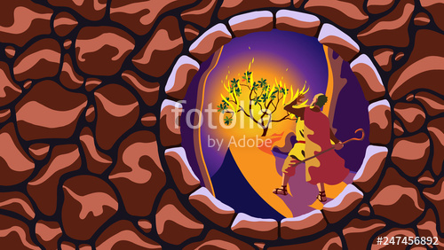 500x282 Moses Before Burning Bush, Icon Of God Revelation On Mount Sinai