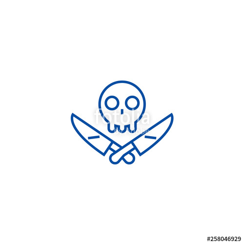 500x500 Revenge,scull With Knifes Line Concept Icon Revenge,scull