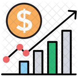 256x256 Revenue Growth Icon Of Colored Outline Style