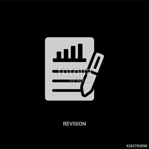 500x500 White Revision Vector Icon On Black Background Modern Flat