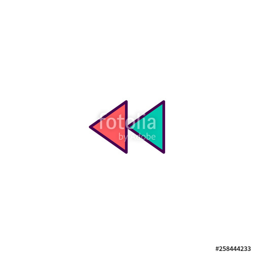 500x500 Rewind Icon Design Essential Icon Vector Design Stock Image