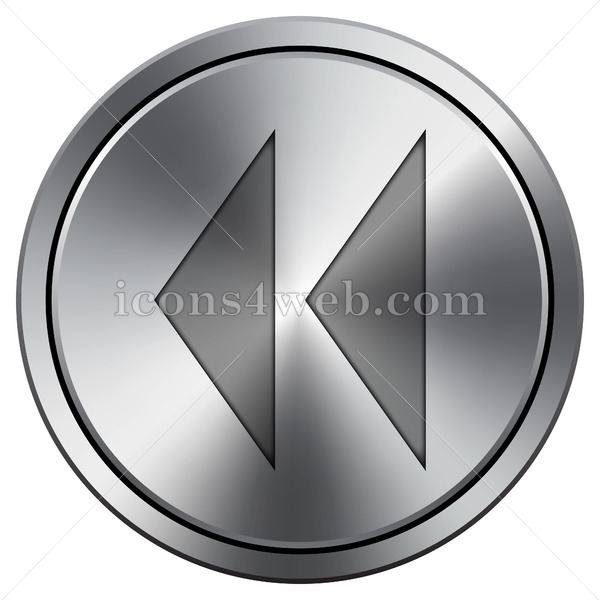 600x600 Rewind Icon Round Icon Imitating Metal