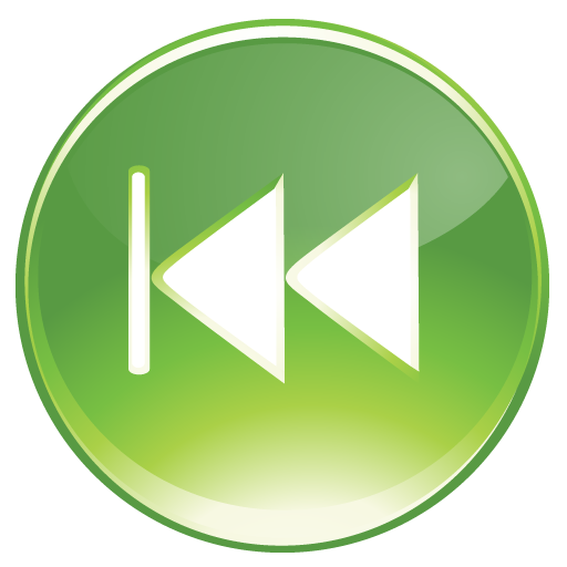 512x512 Green, Rewind Icon