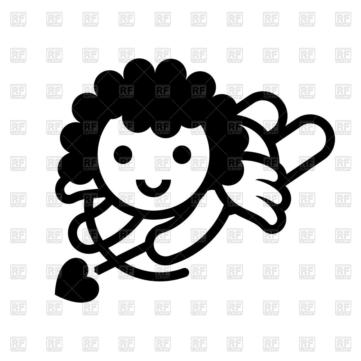 1200x1200 Black Icon Of Cupid Or Amor Vector Image Of Icons And Emblems