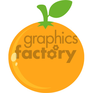 300x300 Royalty Free Rf Clipart Illustration Orange Fresh Fruit With Green