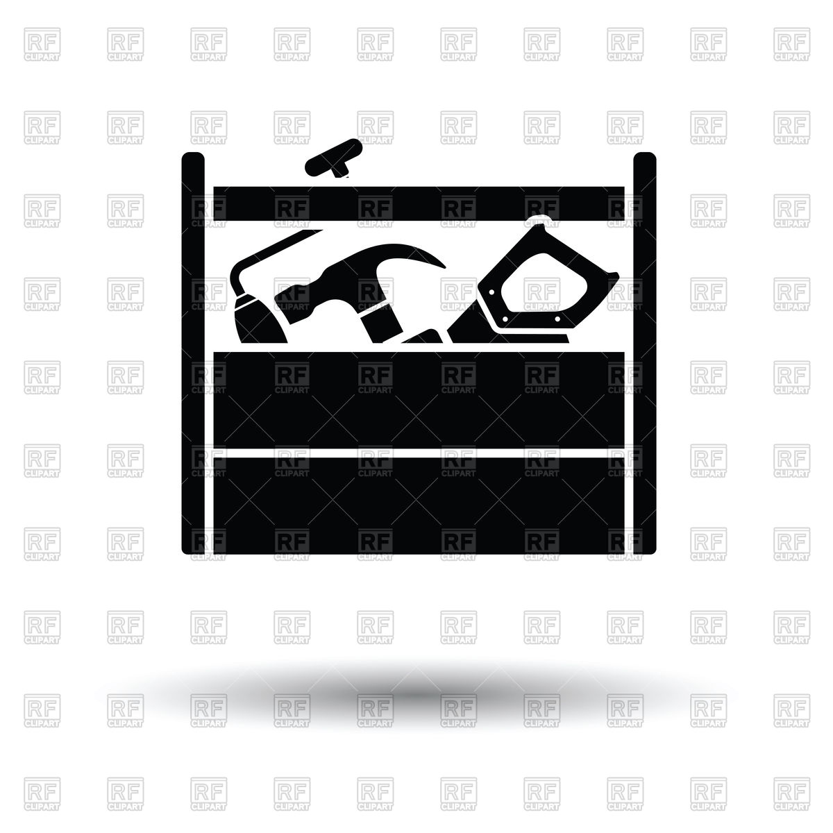 1200x1200 Tool Box Icon With Saw, Hammer And Spanner Vector Image Of Icons