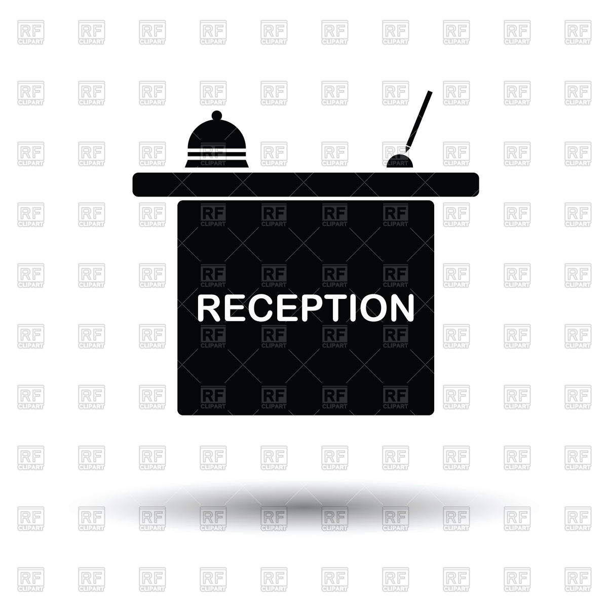 1200x1200 Hotel Reception Desk Icon On White Background Vector Image