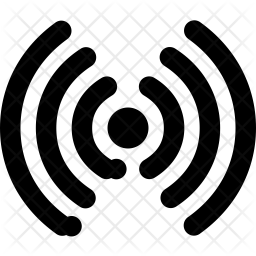 256x256 Rfid Signal Icon Of Glyph Style