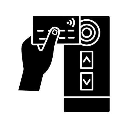 450x450 Nfc Credit Card Reader Glyph Icon Nfc Public Transport Payment