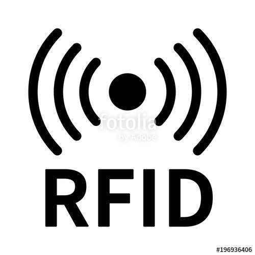 500x500 Rfid Or Radio Frequency Identification With Horizontal Radio Waves