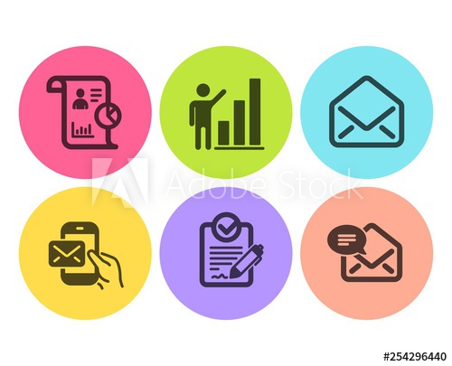 500x405 Rfp, Report And Graph Chart Icons Simple Set Mail, Messenger Mail