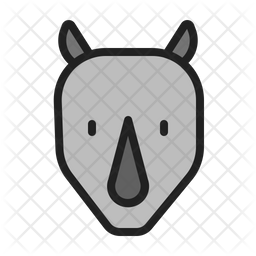 256x256 Rhino Icon Of Colored Outline Style