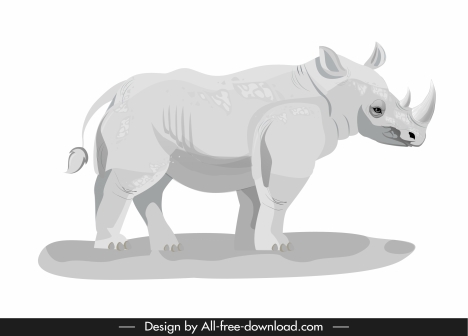 468x336 Rhino Icon Modern Bright Grey Sketch Vectors Stock In Format