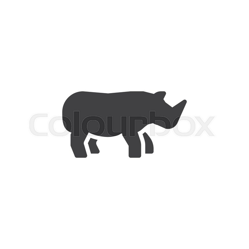 800x800 Rhino Side View Vector Icon Filled Stock Vector Colourbox