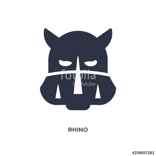 500x500 Rhino Icon On White Background Simple Element Illustration