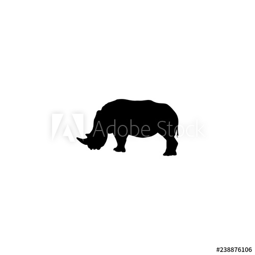 500x500 Rhino Vector Icon Rhino Sign On White Background Rhino Icon