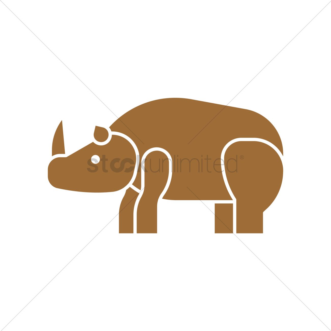 1300x1300 Rhinoceros Icon Vector Image