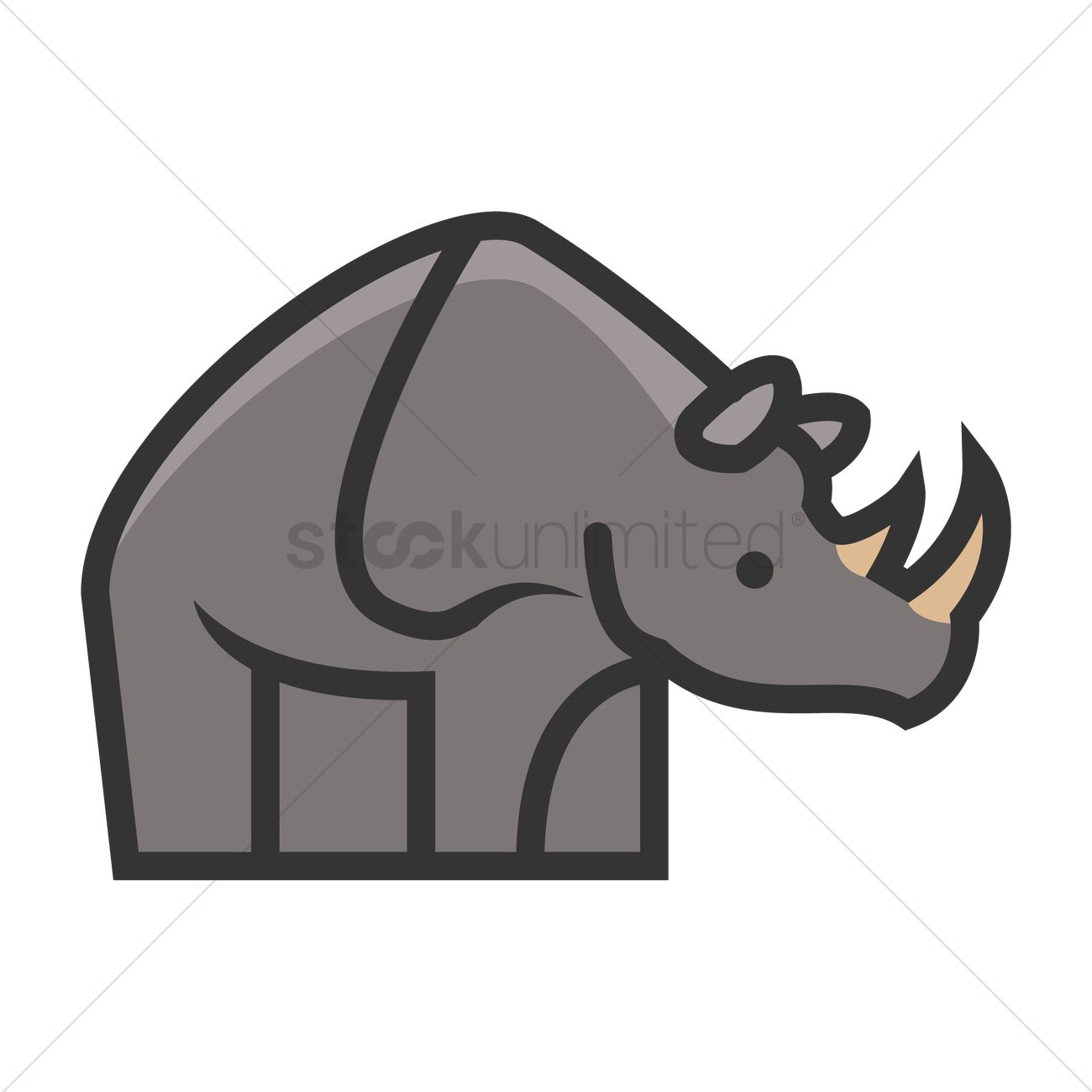 1300x1300 Rhinoceros Icon Vector Image