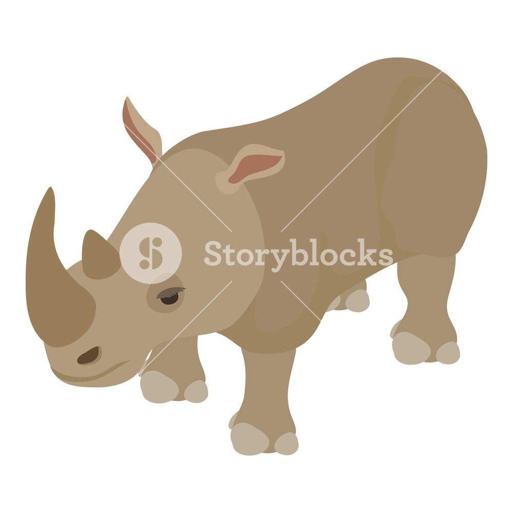 1000x1000 Rhinoceros Icon Isometric Illustration Of Rhinoceros Vector Icon