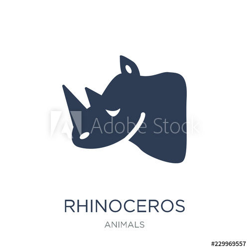 500x500 Rhinoceros Icon Trendy Flat Vector Rhinoceros Icon On White