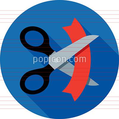 400x400 Ribbon Cutting Icon On Background