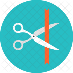 256x256 Ribbon Cutting Icon Of Flat Style