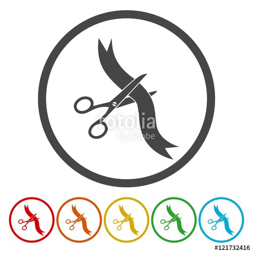500x500 Scissors Cutting Ribbon Web Icon Stock Image And Royalty Free