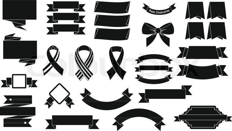 800x451 Ribbon Icon Set Simple Set Of Ribbon Stock Vector Colourbox