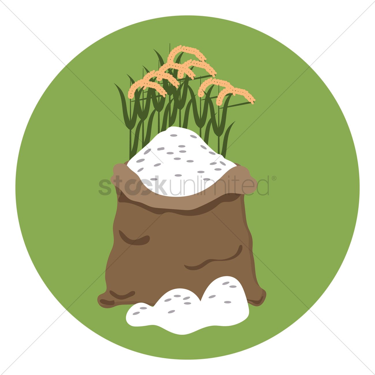 1300x1300 Sack Of Rice Icon Vector Image