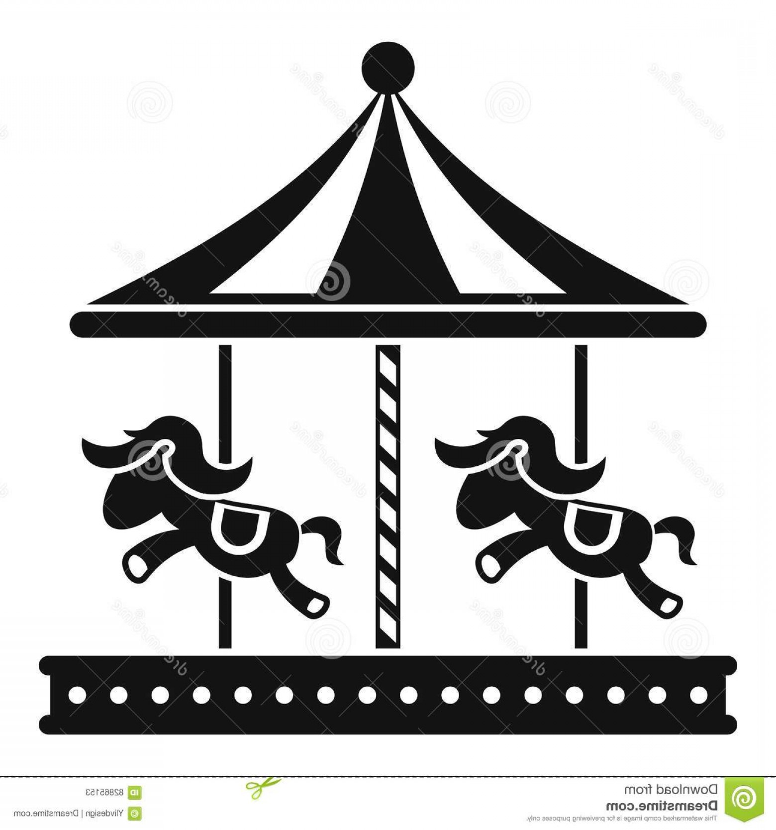 1560x1668 Stock Illustration Merry Go Round Horse Ride Icon Simple Style
