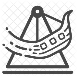 256x256 Viking Ship Ride Icon Of Glyph Style