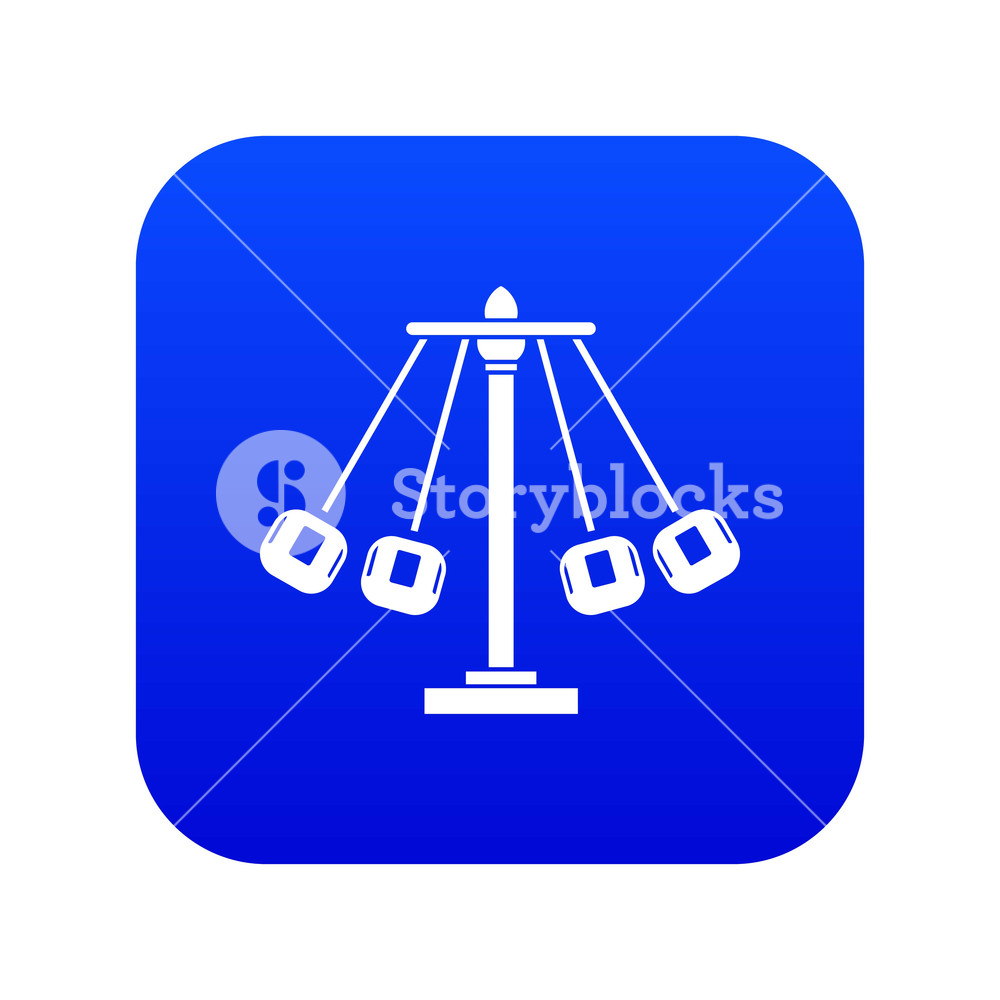 1000x1000 Carnival Swing Ride Icon Digital Blue For Any Design Isolated