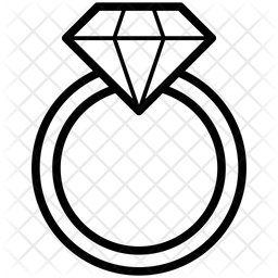 256x256 Diamond Ring Icon Of Line Style
