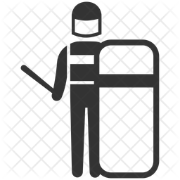 256x256 Riot Police Icon Of Glyph Style