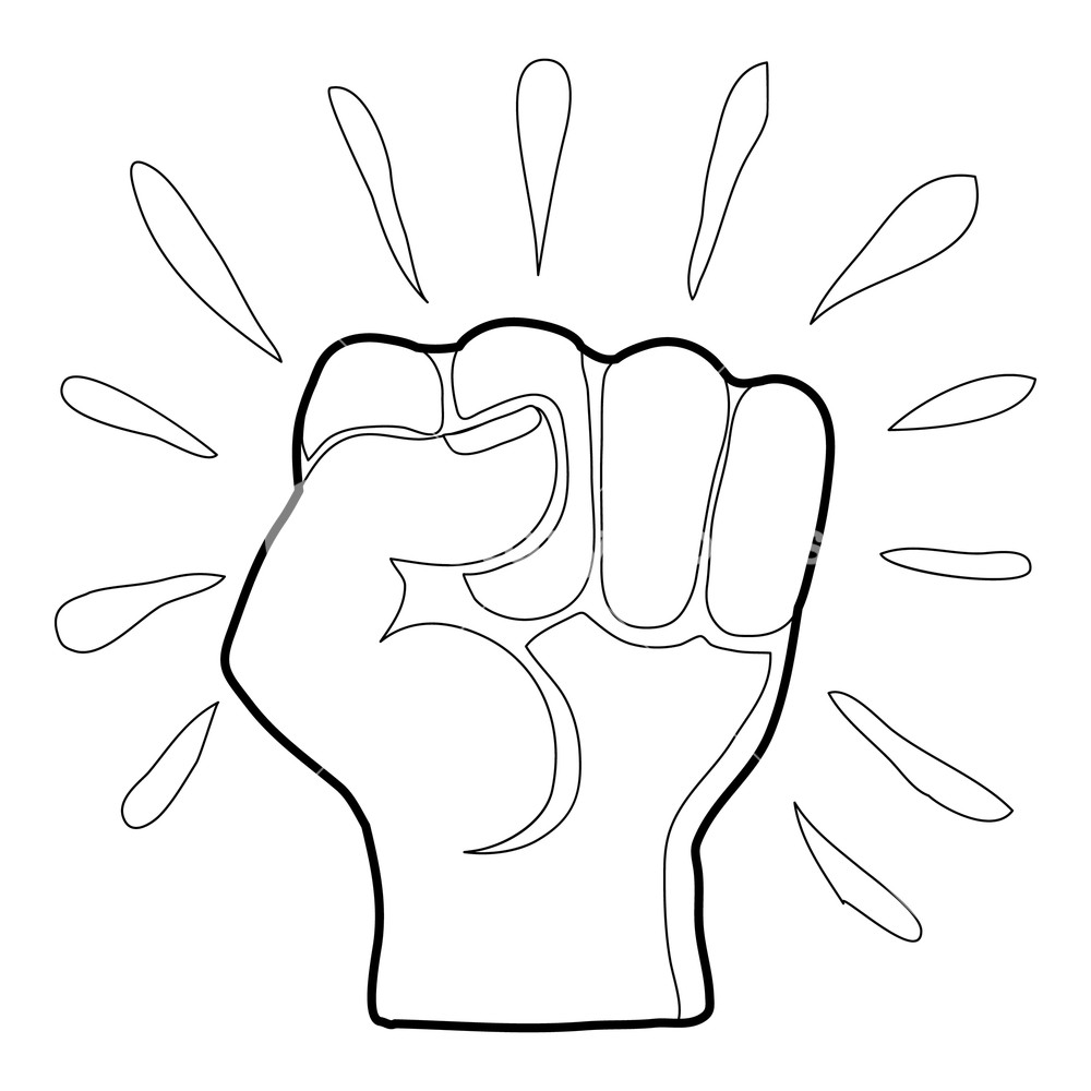 1000x1000 Riot Icon In Outline Style Isolated On White Vector Illustration