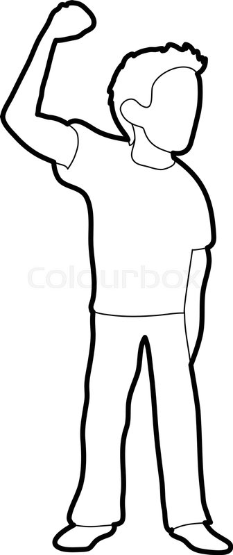 336x799 Riot Of Man Icon In Outline Style Stock Vector Colourbox