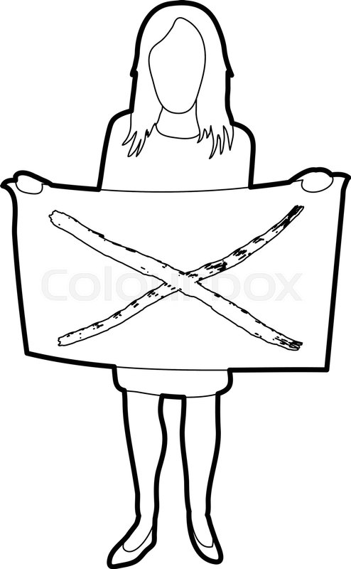 494x800 Riot Of Woman Icon In Outline Style Stock Vector Colourbox