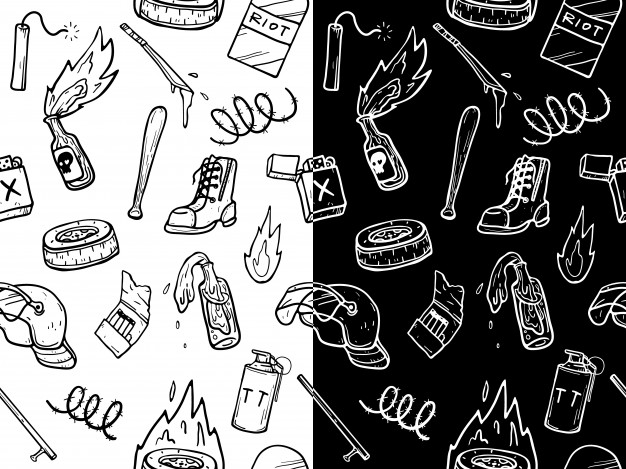626x469 Riot Stuffs Icon Seamless Pattern Vector Premium Download