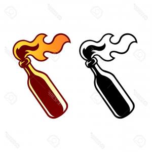 300x300 Photostock Vector Molotov Cocktail Icon In Color And Black