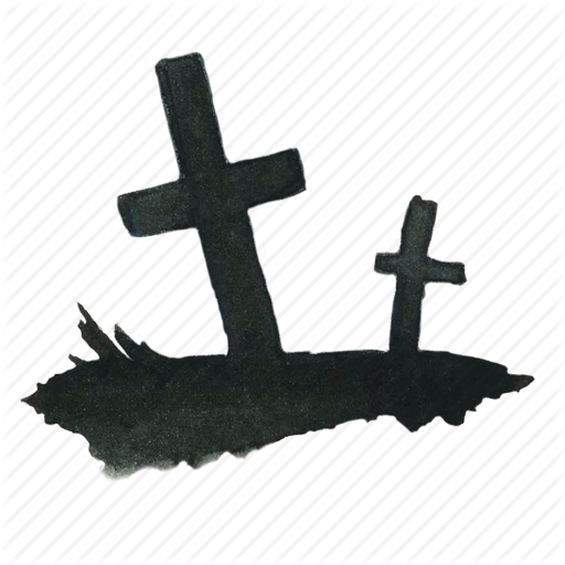 512x512 Rip, Scary, Silhouette, Tomb, Tombstone Icon
