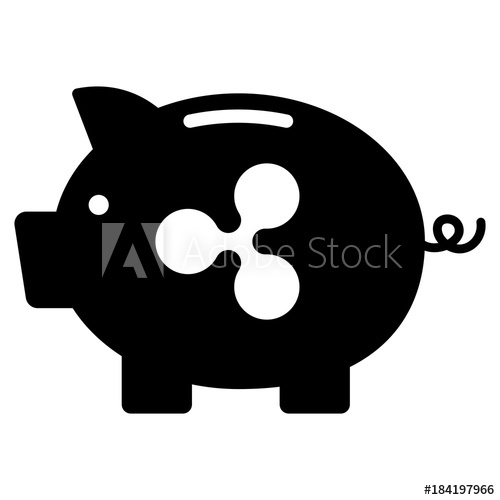 500x500 Ripple Icon On Piggy Bank Isolated