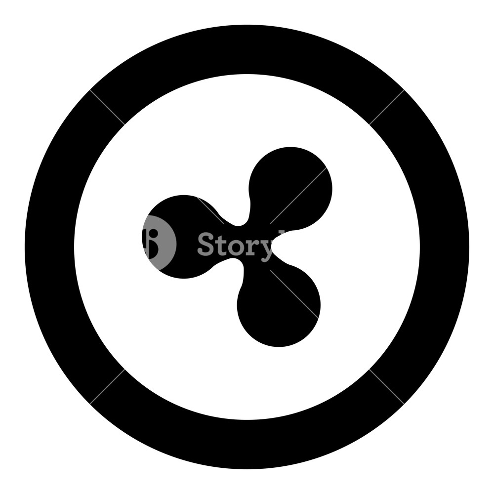 1000x1000 Ripple Icon Black Color In Round Circle Vector Illustration