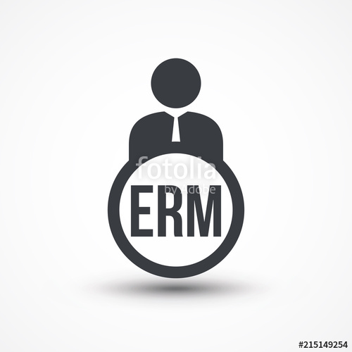 500x500 Human Flat Icon With Word Erm Enterprise Risk Management Stock
